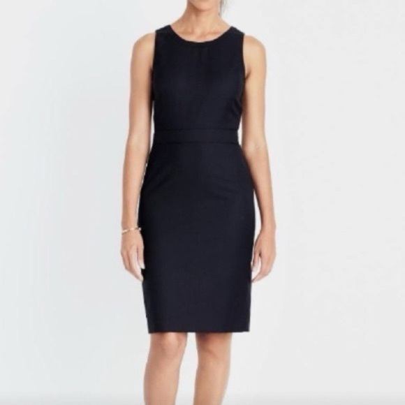 J. Crew Wool Blend Sleeveless Sheath Black Career Dress Size 6 - Picture 11 of 11